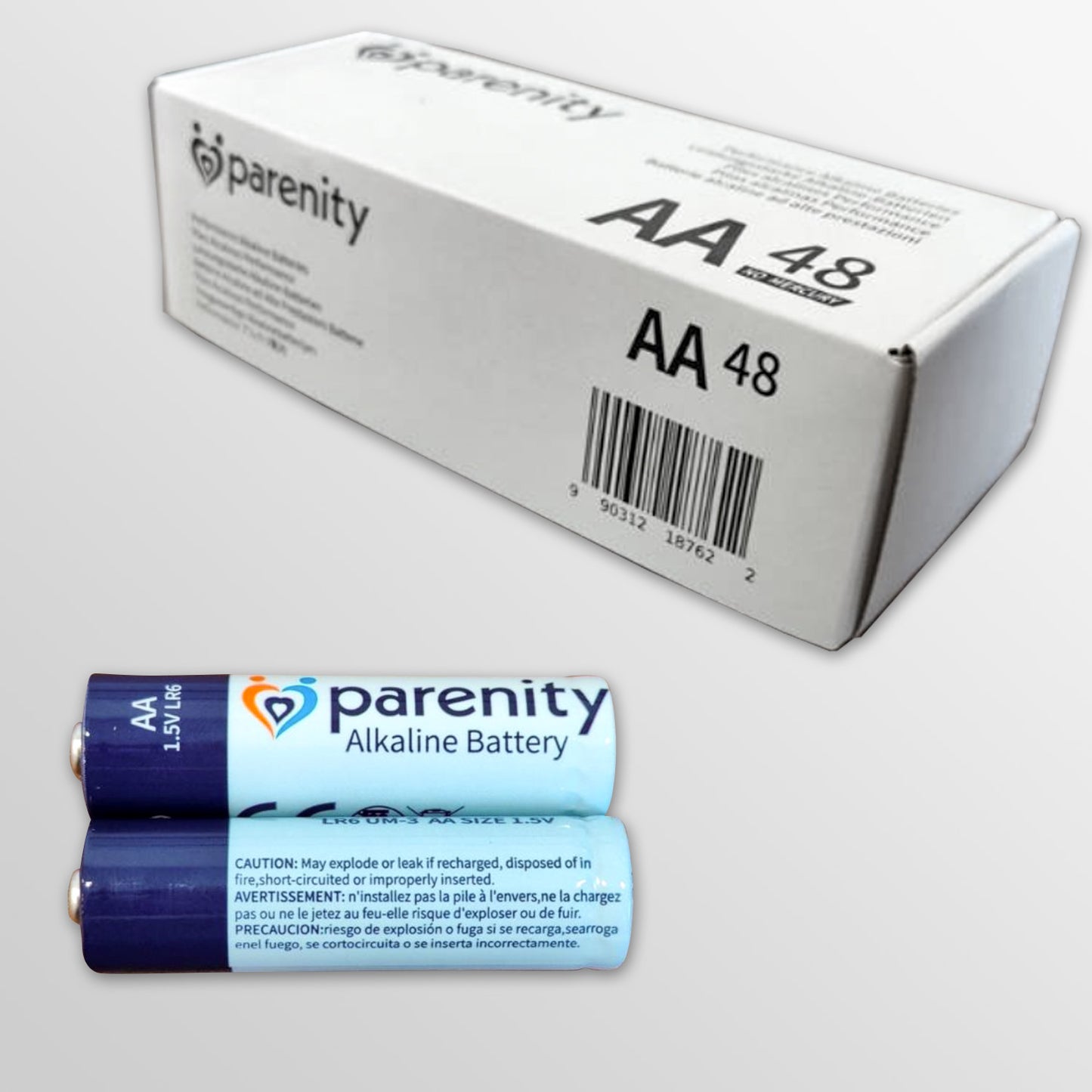 Parenity 48 Pack AA High-Performance Alkaline Batteries